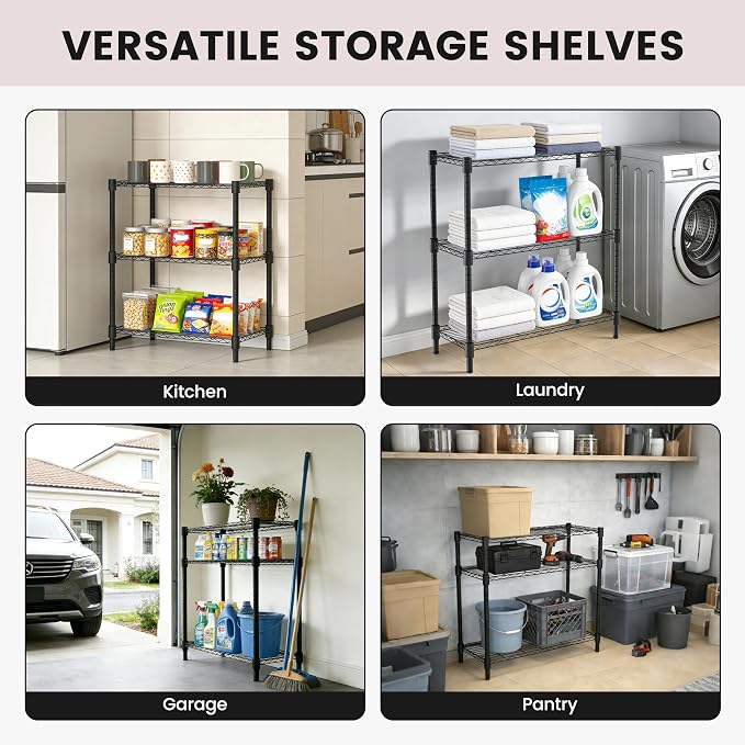 Xcity Storage Shelves, 3 Tier Heavy Duty Metal Shelving Unit, 1200 LBS - Image 7