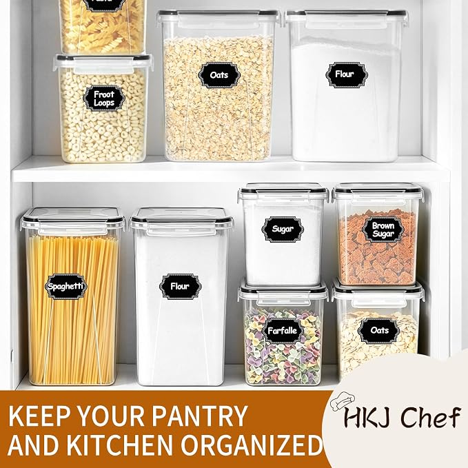 Flour Sugar Storage Containers, 10 Pack Large Airtight Food Storage Containers - Image 8
