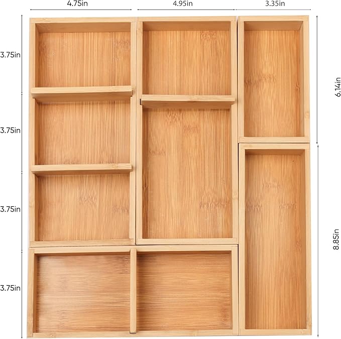 Bamboo Drawer Organizers Set - Image 7