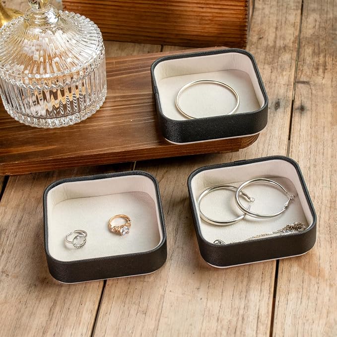 SANQIANWAN Set of 3 Small Stackable Jewelry Organizer Trays Mini Jewelry Drawer - Image 7