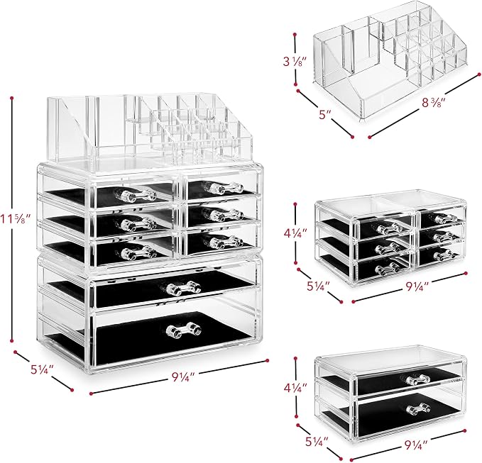 Casafield Acrylic Cosmetic Makeup Organizer & Jewelry Storage Display Case - Image 7