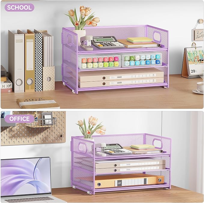 Subekyu 3 Tier Letter Tray Paper Organizer - Image 7
