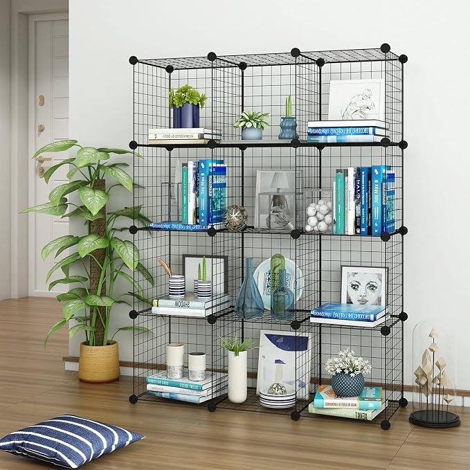 TUMUCUTE Wire Storage Cubes, Metal Storage Shelves Bookshelf, Stackable Modular - Image 6