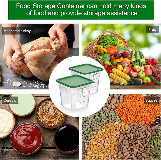 FoldTier 2 Pieces Square Food Storage Containers Polycarbonate Clear Food - Image 7