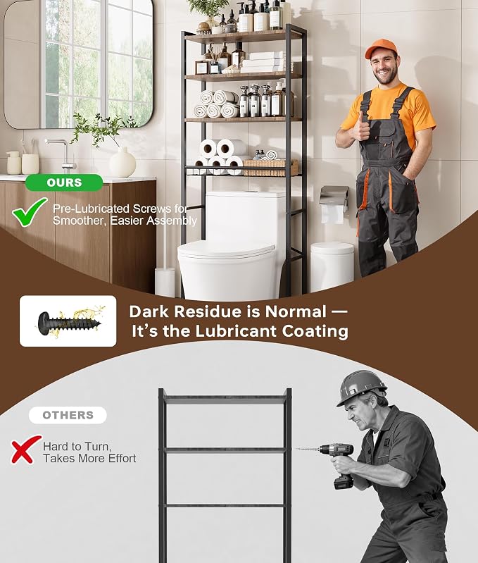 4-Tier Over-the-Toilet Storage Rack - Image 9