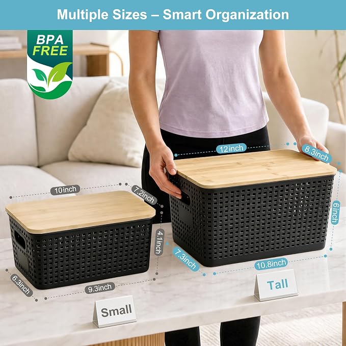 Bagnizer 2 Pack Tall Plastic Storage Bins - Image 9