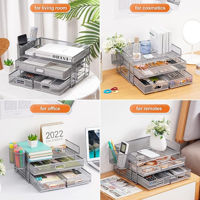 Marbrasse 3 Tier Mesh Desk Organizer - Image 6