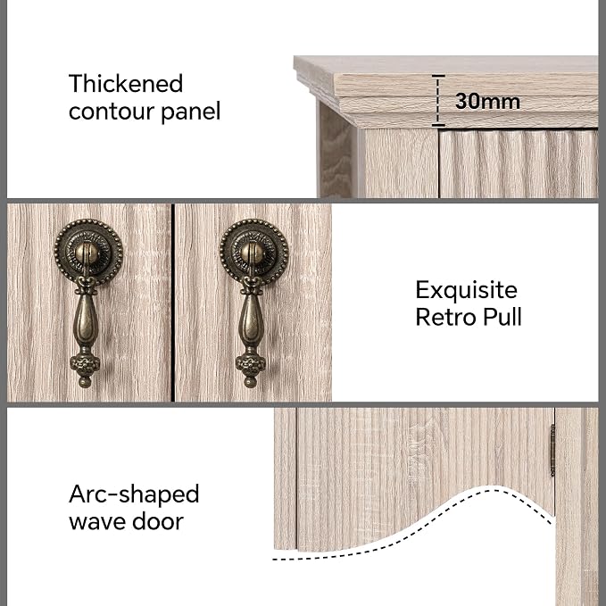 FUSUNBAO 57" Fluted Sideboard Buffet - Image 6