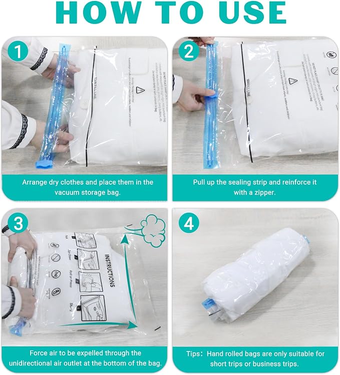 10 Pack Space Saver Vacuum Storage Bags Travel Vacuum Bags - Image 7