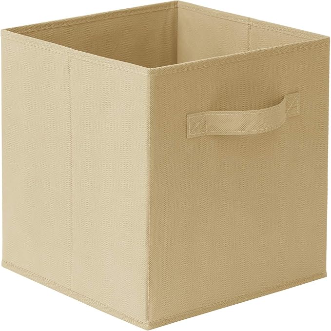 Casafield Set of 6 Collapsible Fabric Cube Storage Bins, Sandy Beige - Image 9