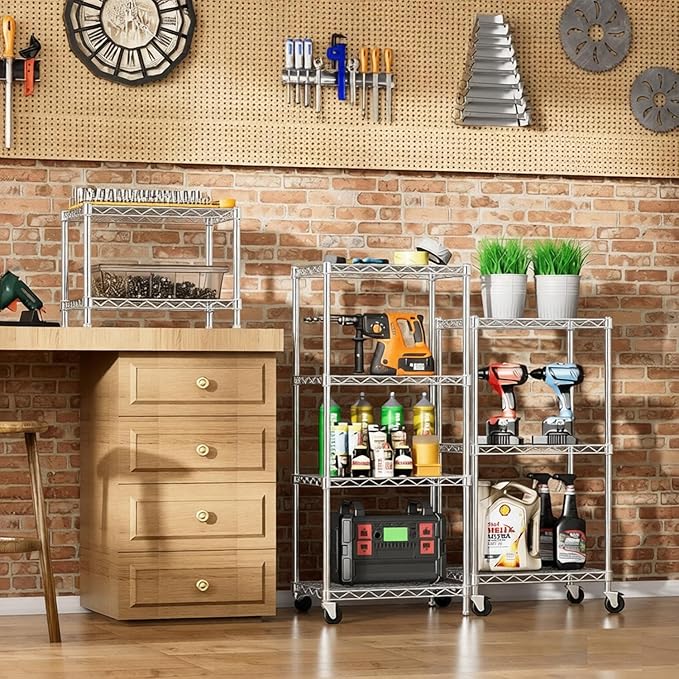 Xcity Storage Shelves, 2 Tier Heavy Duty Metal Shelving Unit - Image 5