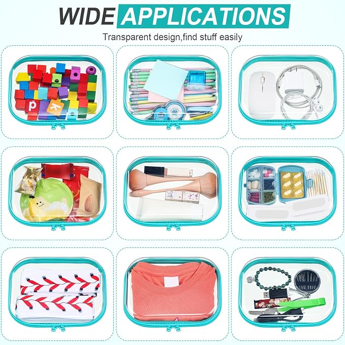 Sanwuta 6 Pcs Clear Hard Zipper Case Pencil Pouches Hard Plastic Zipper Pouches - Image 6