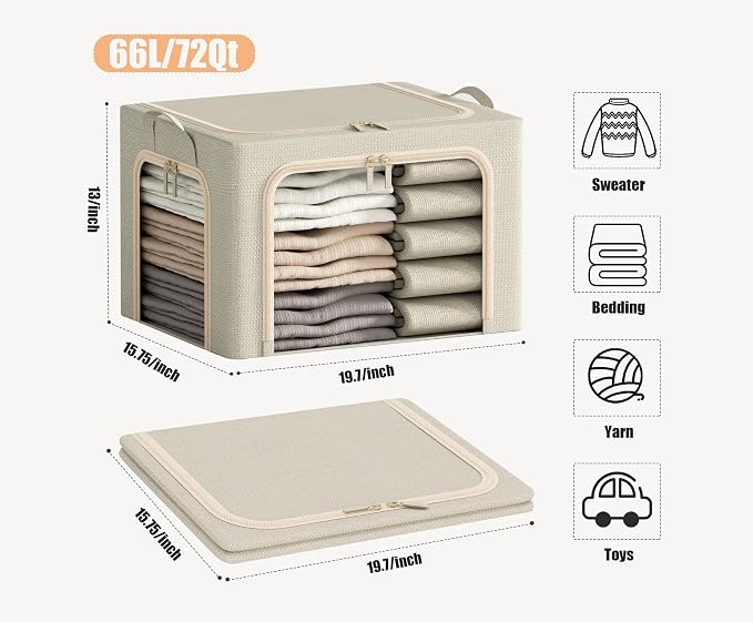 3 Opeings Large Clothes Storage Bins - Image 6