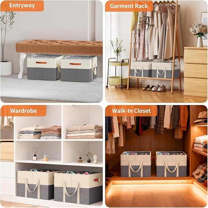 Aokeyee 2 Pack Shoe Organizer for Closet, Foldable Shoe Storage Organizer Box - Image 7