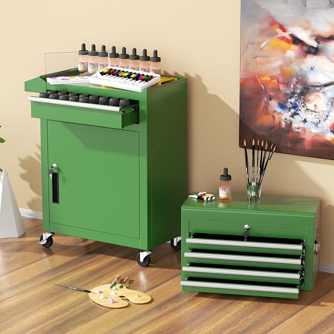 INTERGREAT Rolling Tool Chest, 5-Drawer Tool Box Organizer, Lockable Wheels & - Image 9