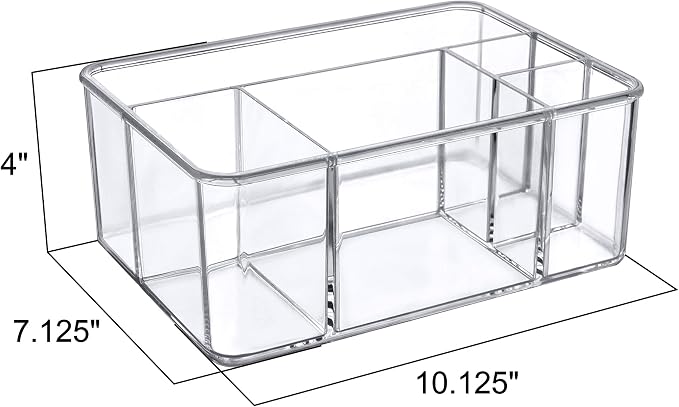 Amazing Abby - Glamour - Acrylic 5-Compartment Makeup Organizer, Transparent - Image 4