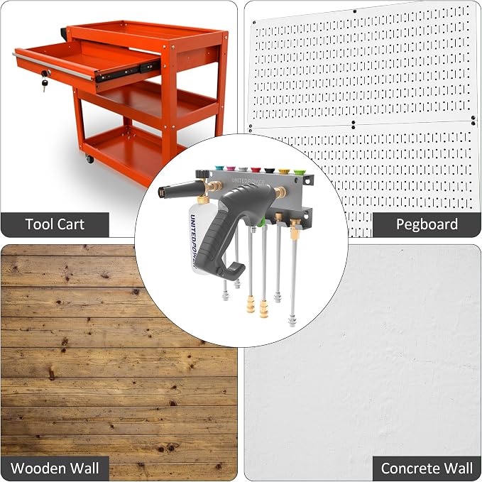 UNITEDPOWER Pressure Washer Gun Holder,Wall Mount Foam Cannon Holder,Tool - Image 7