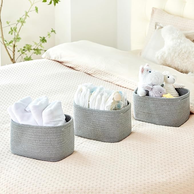 Small Cotton Rope Basket – Storage Bin - Image 9