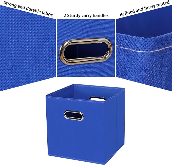 Black Fabric Cubby Storage Bins, Cube Organizer Bin Foldable Storage Boxes - Image 7