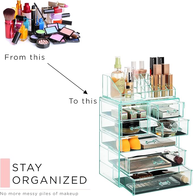 Sorbus Clear Cosmetic Makeup Organizer - Image 7