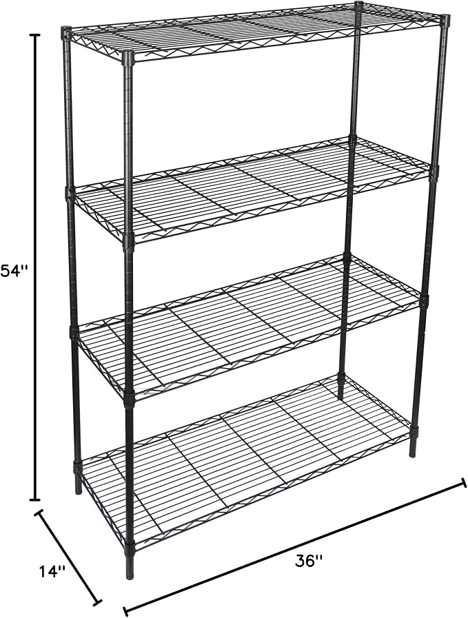 SUPER DEAL Black 4-Shelf Heavy Duty Storage Wire Shelving Unit - Image 10