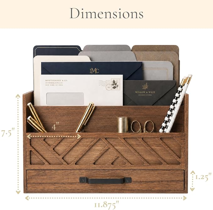 BLU MONACO | Wooden Mail Organizer - Image 7