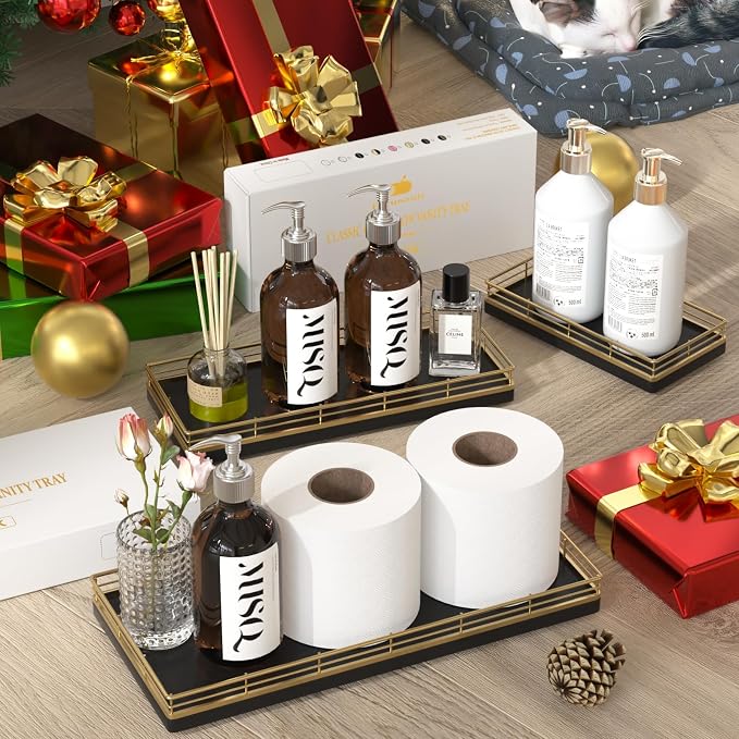 Oak Bathroom Toilet Tank Tray, for Perfume Makeup Candle Kitchen Counter Coffee - Image 7