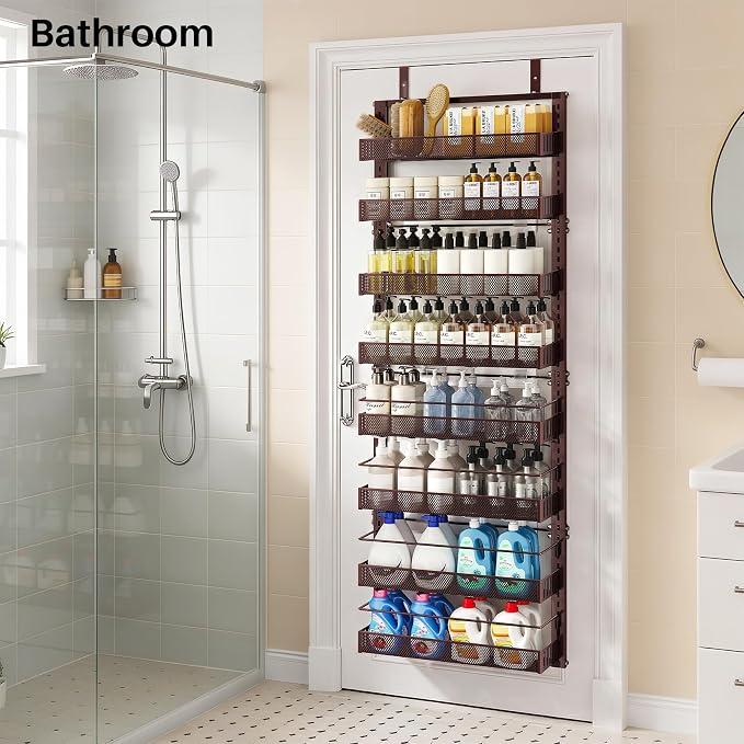 SNTD 8 Tiers Over the Door Organizer, Bronze | Pantry Door Organizers and - Image 9