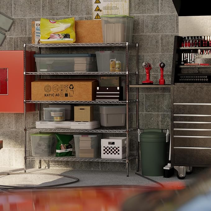 21" Deep x 54" Wide x 64" Height Wire Shelving Kit | 5-Tier | NSF Commercial - Image 8