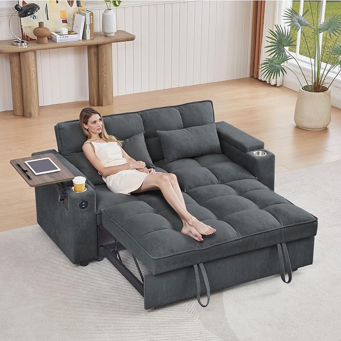hansones 66" Multi-Functional Pull-Out Sofa Bed - Image 6