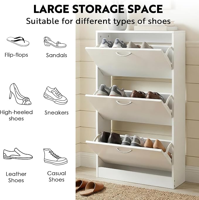 HOPUBUY Shoe Cabinet for Entryway, Narrow Shoe Storage - Image 10