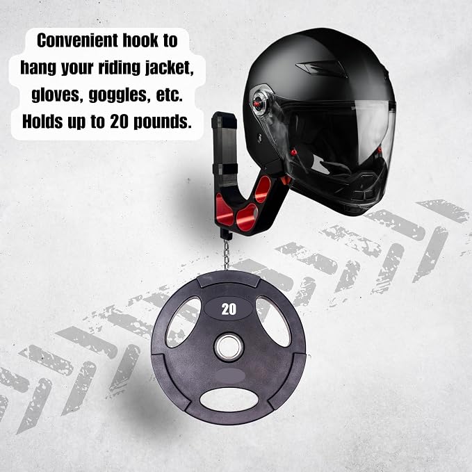 Wall Mounted Helmet Holder – Heavy Duty Motorcycle Helmet Hanger Rack - Image 6