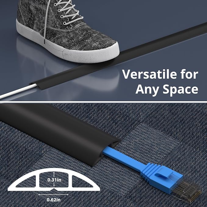 ZhiYo 5.6ft Cord Covers for Wires on Floor, Cord Hider Floor Hide Extension - Image 8