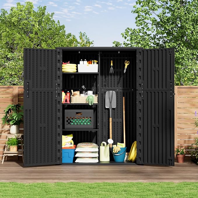 KINYING Outdoor Storage Shed, 57 Cu.ft Vertical Outdoor Storage Cabinet - Image 8