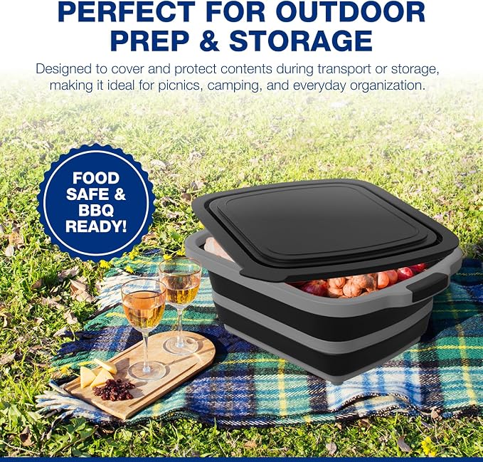 2-Pack XL Collapsible BBQ Prep Tub - Image 7