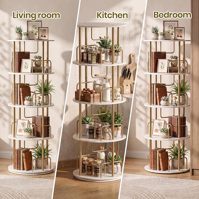 360° Rotating Bookshelf, Revolving Bookcase - Image 7