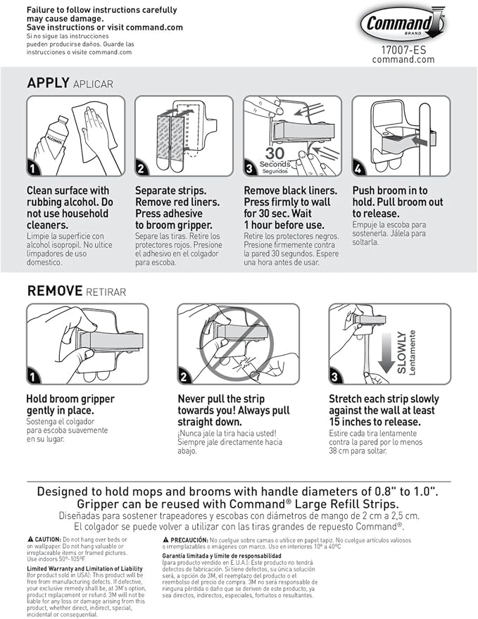 Command Broom Grippers, 2 Hangers and 4 Strips, Damage-Free Mop and Broom - Image 10