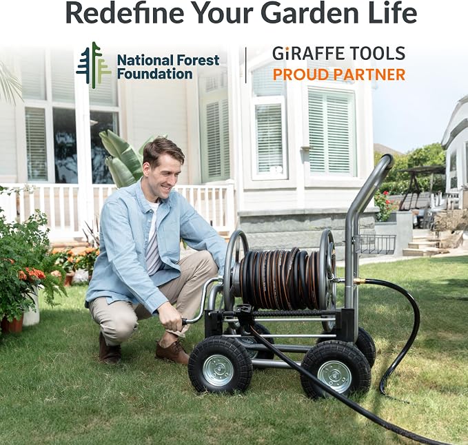 Giraffe Tools Garden Hose Reel Cart, Cart - Image 8