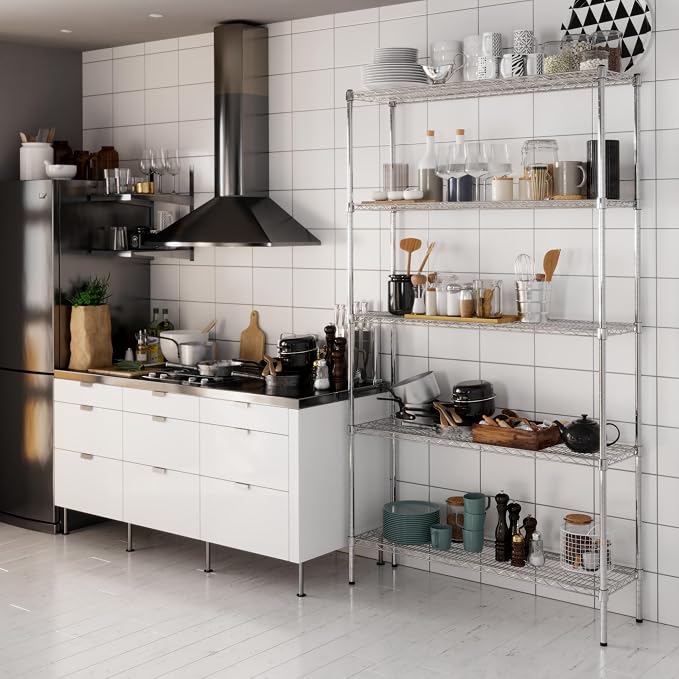 14" Deep x 48" Wide x 86" Height Wire Shelving Kit | 5-Tier | NSF Commercial - Image 8