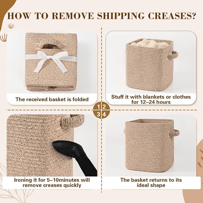 11 Inch Storage Cubes, 3 Pack Cube Storage Bins - Image 8