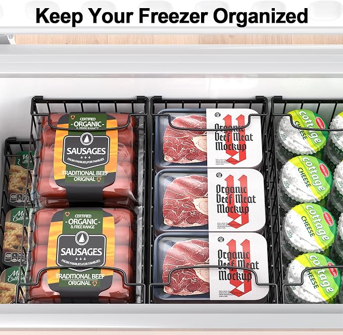 Freezer Organizer Bins, 4 Pack Stackable Deep Chest Freezer Organizer Bins - Image 8