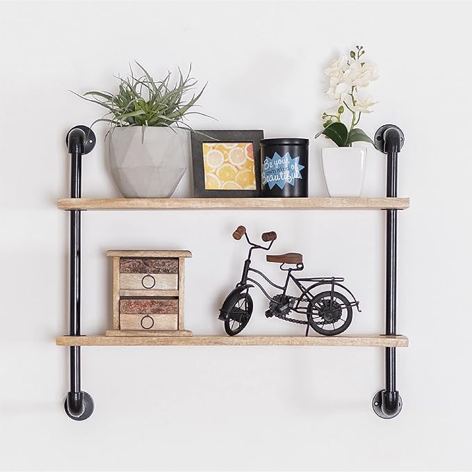 Industrial Pipe Multi Shelves Wall Mount Living Room Bar Floating Shelf 24 - Image 4