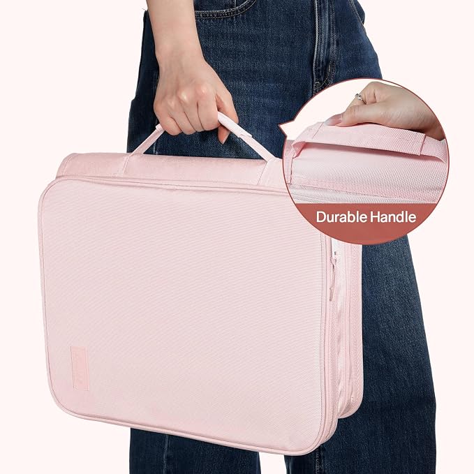SUNEE Zippered Binder Bag with Handle, 2-Inch 3-Ring O-Ring, 500-Sheet Capacity - Image 7