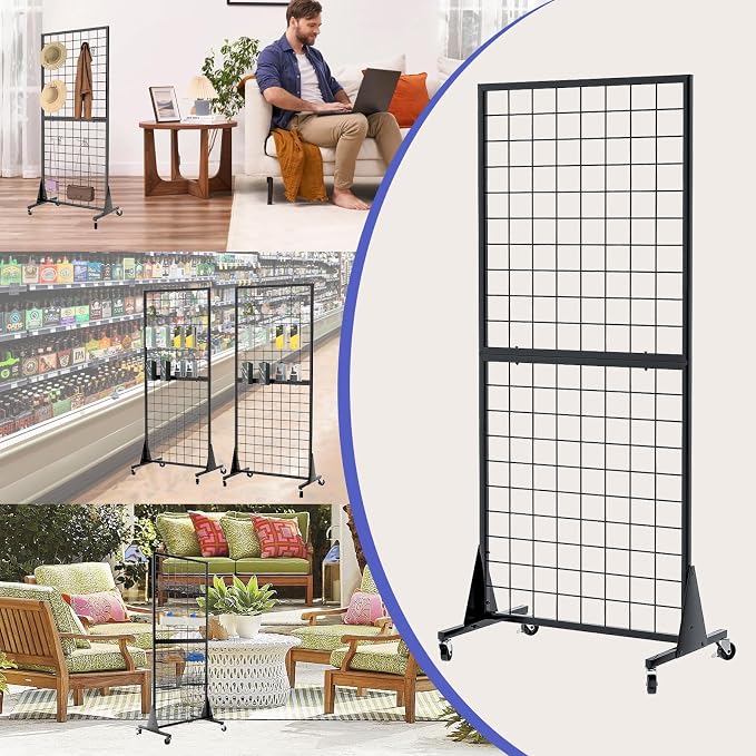 2-Pack 2'x5.5' Ft Gridwall Panel Display Stands 2'x5.5' Ft, Heavy Duty Floor - Image 5