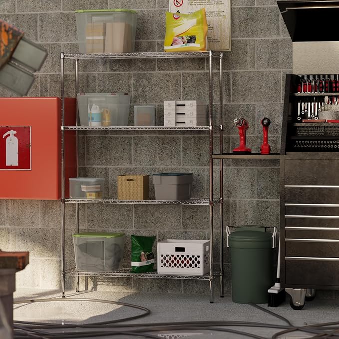 14" Deep x 48" Wide x 74" Height Wire Shelving Kit | 4-Tier | NSF Commercial - Image 8