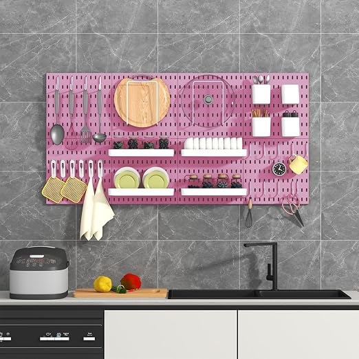 Pegboard Combination Kit, 8 Peg Boards and 30 Accessories Modular Hanging Black - Image 6