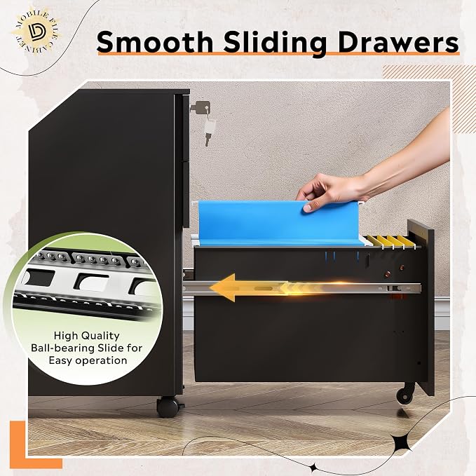 DEVAISE 3-Drawer Metal File Cabinet - Image 7