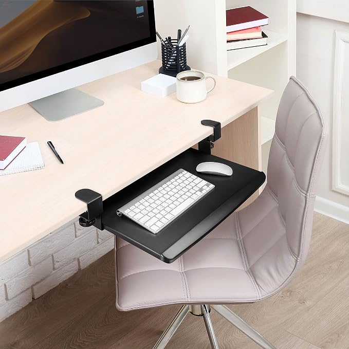 EHO Prime Desk Clamp Keyboard Tray, Under Desk Sliding Retractable Drawer - Image 7