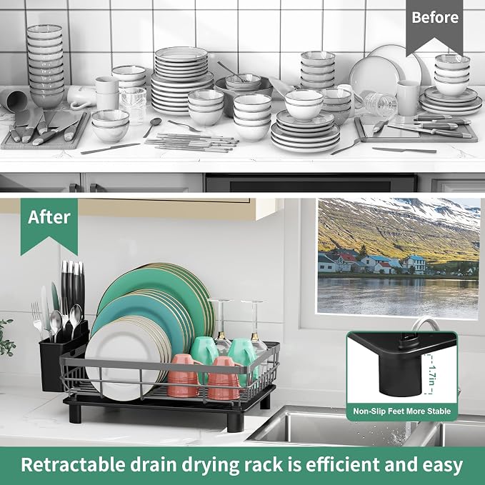 MOUKABAL Dish Drying Rack, Dish Rack, Large Dish Racks - Image 7