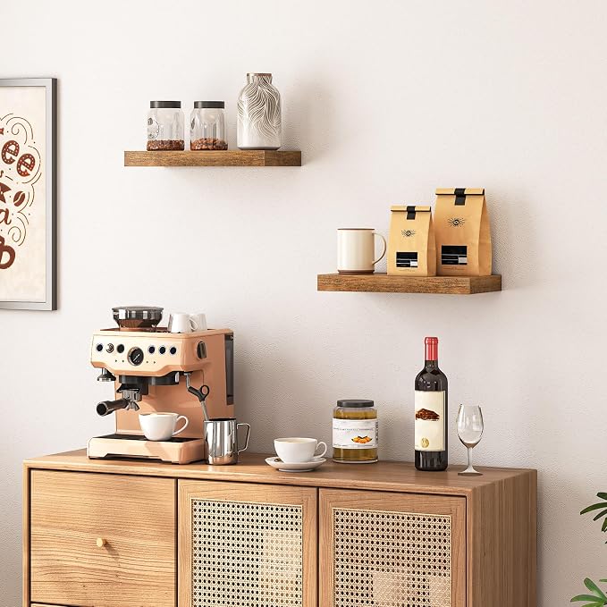 HOOBRO Floating Shelves for Wall, Wall Mounted Shelf Set of 2, 15.7" Hanging - Image 9